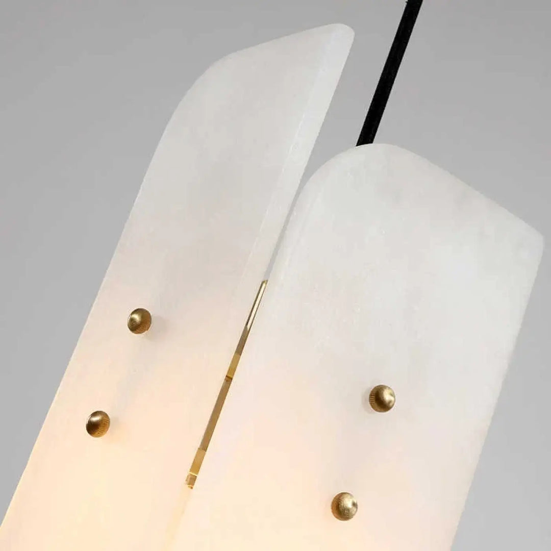 Suspension design marbre blanc et cuivre style élégant