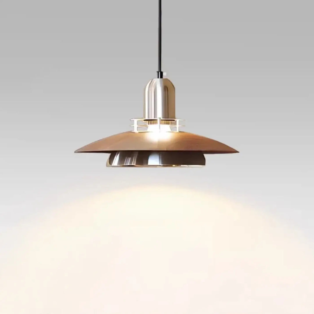 Suspension design métal et bois moderne pour éclairage élégant