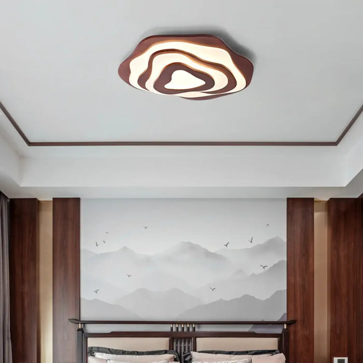 Suspension design moderne bois led contemporain naturel