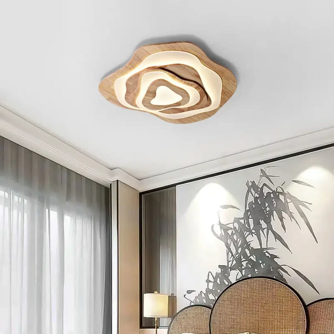Suspension design moderne bois led contemporain naturel