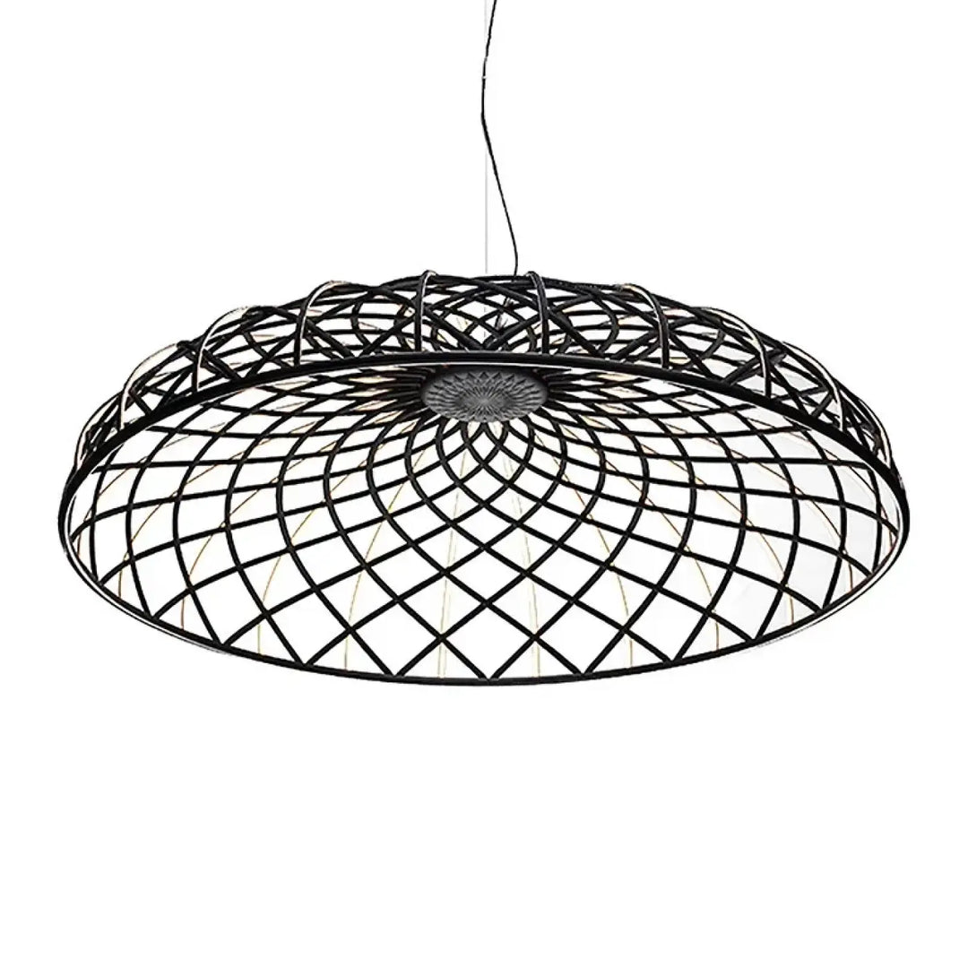 Suspension design moderne dôme tressé multicolore élégante