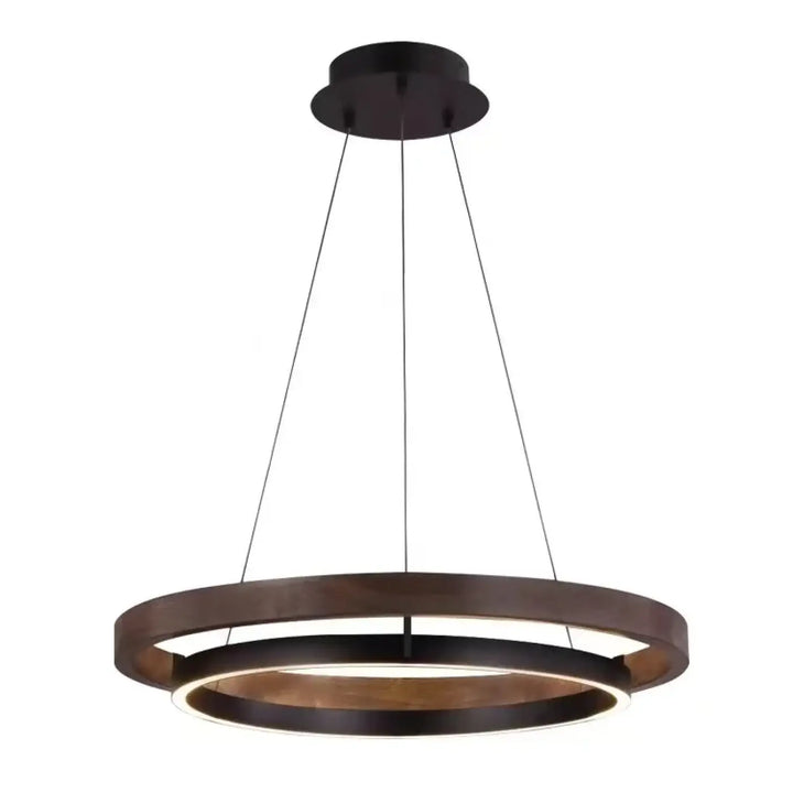 Suspension design moderne led à double anneaux