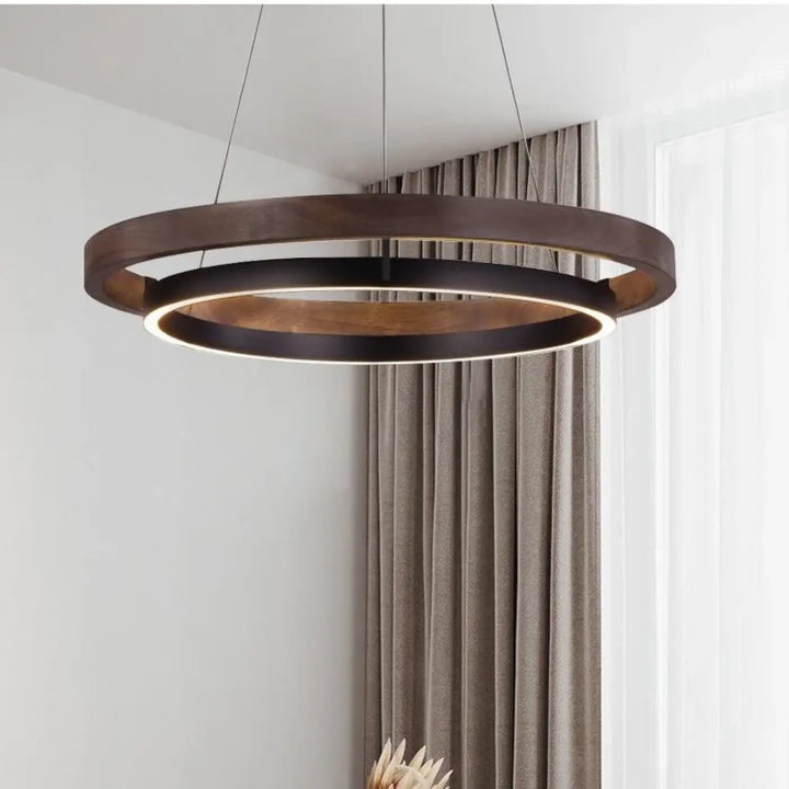 Suspension design moderne led à double anneaux