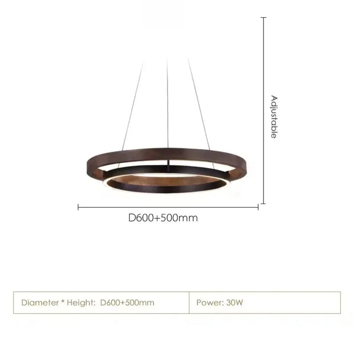 Suspension design moderne led à double anneaux