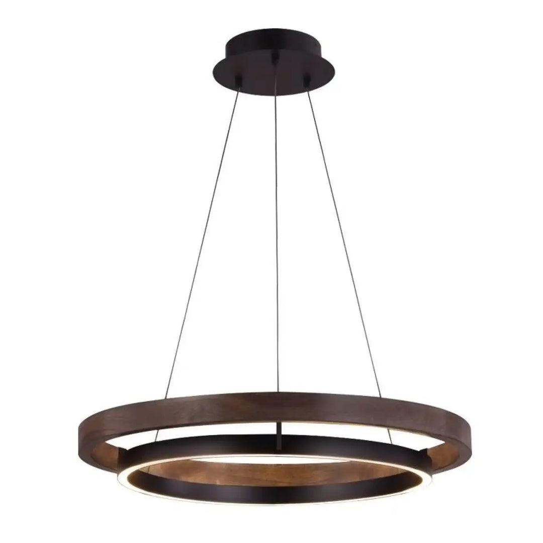 Suspension design moderne led à double anneaux