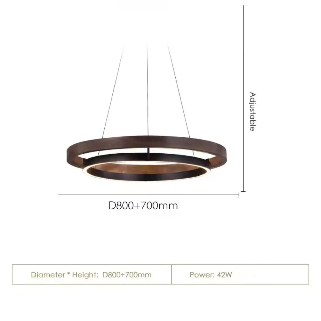 Suspension design moderne led à double anneaux