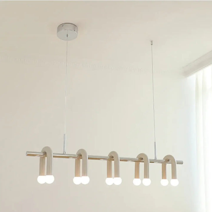 Suspension moderne linéaire à lumières multiples élégance