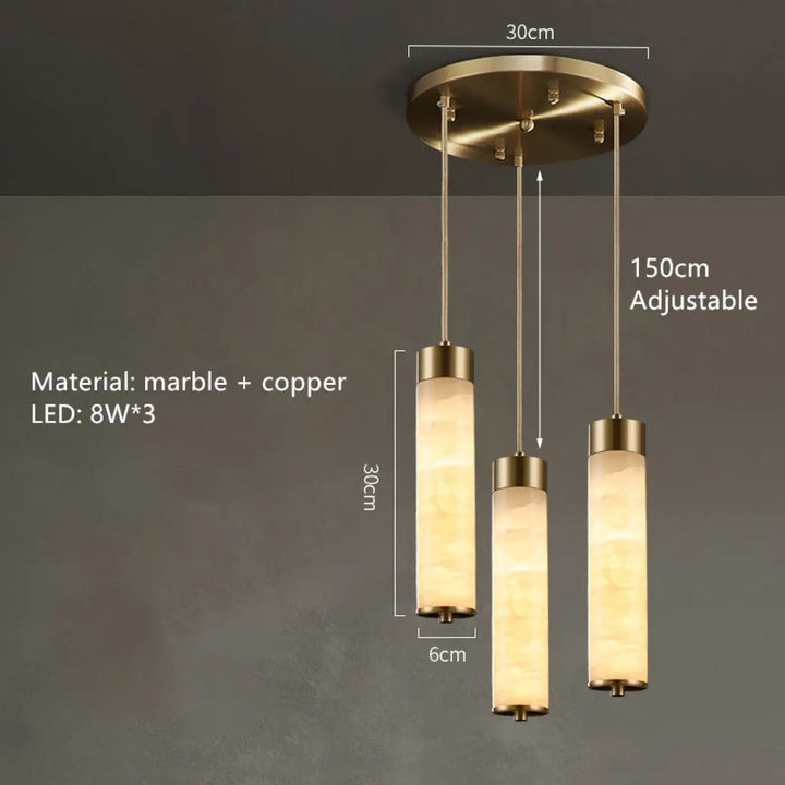 Suspension design moderne en marbre rétroéclairé élégant