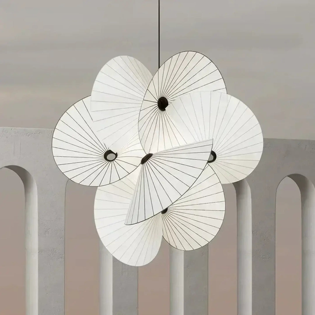 Suspension Design Moderne Pétales Blancs Sculpturale


