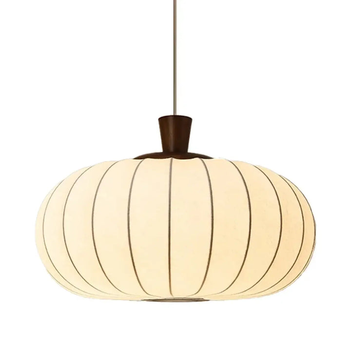 Suspension design moderne en tissu nervuré et bois élégance