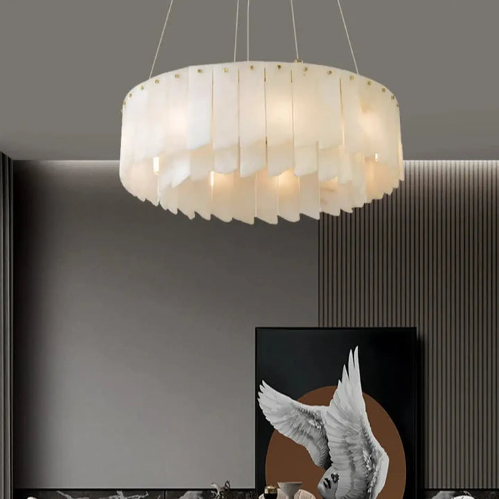 Suspension Design Moderne Verre Blanc Rond Élégant Doré