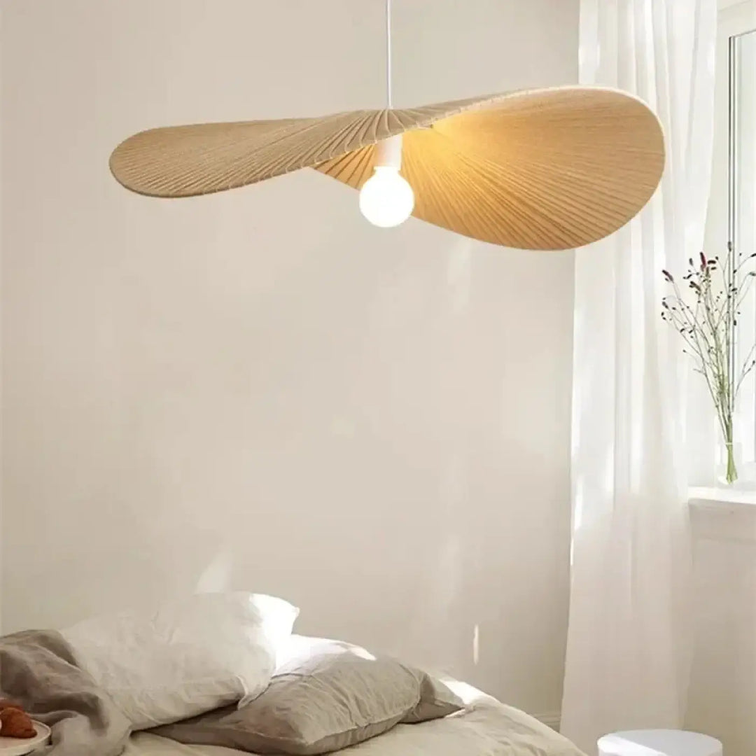 Suspension Design Naturel En Tissu Forme Aile Élégante