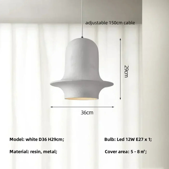 Suspension design noire cloche large moderne et unique