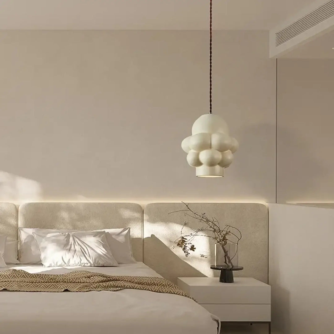 Modern Minimalist LED Chandelier French Cream Style Dining Table Bedroom Study Cloakroom Pendant Lamp Home Decor Light