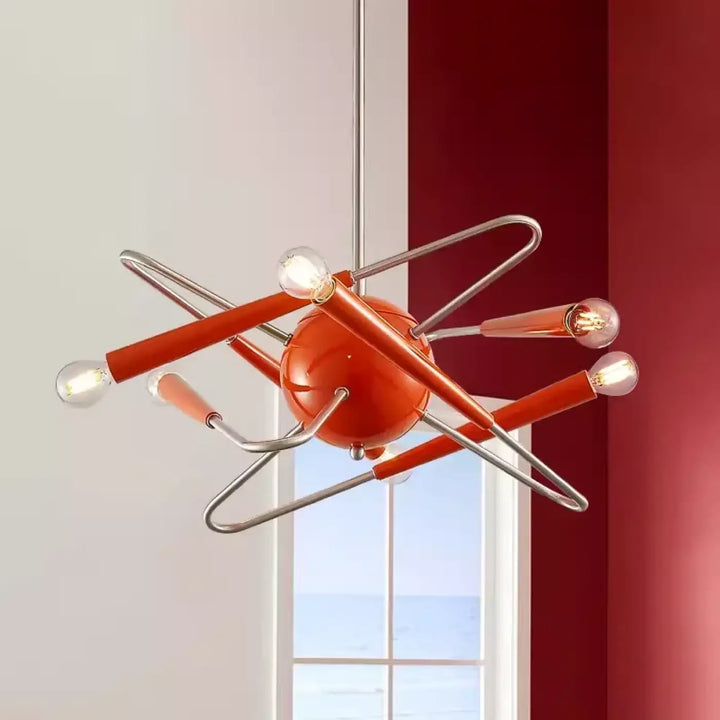 Suspension design orange style sputnik contemporain moderne