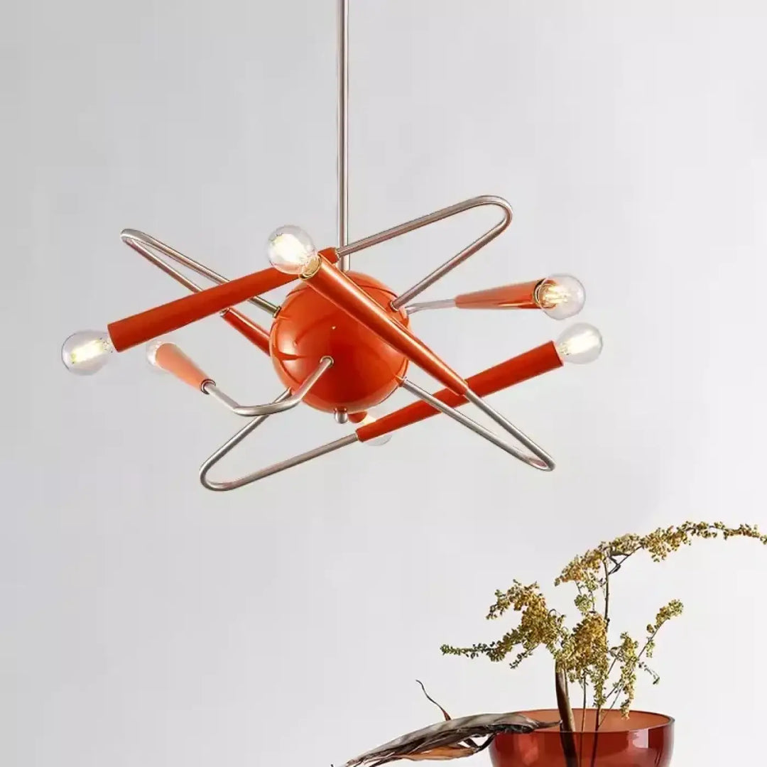 Suspension design orange style sputnik contemporain moderne