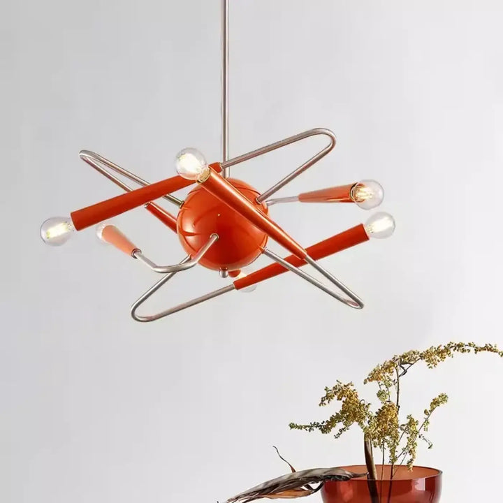 Suspension design orange style sputnik contemporain moderne