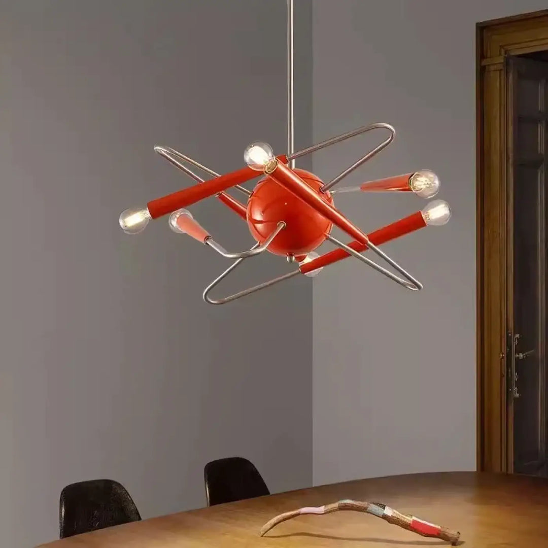 Suspension design orange style sputnik contemporain moderne