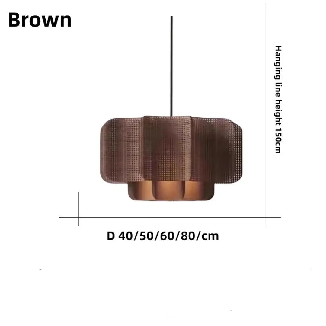 Suspension design osier et métal naturel et moderne chic