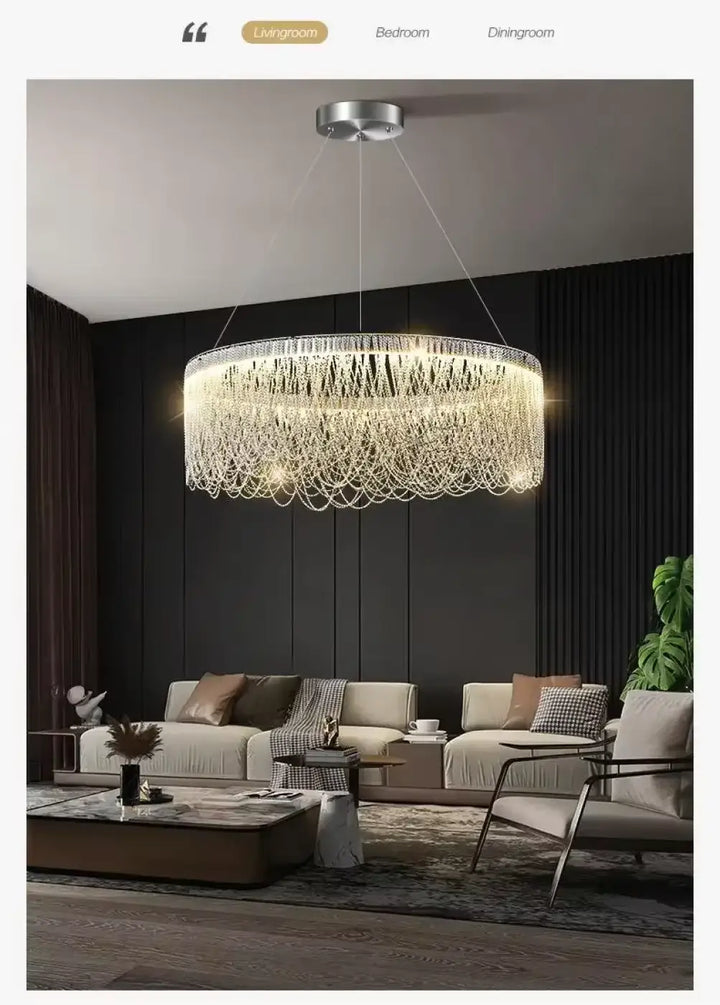 Suspension Design Ronde Métal Entrelacé Moderne Élégant