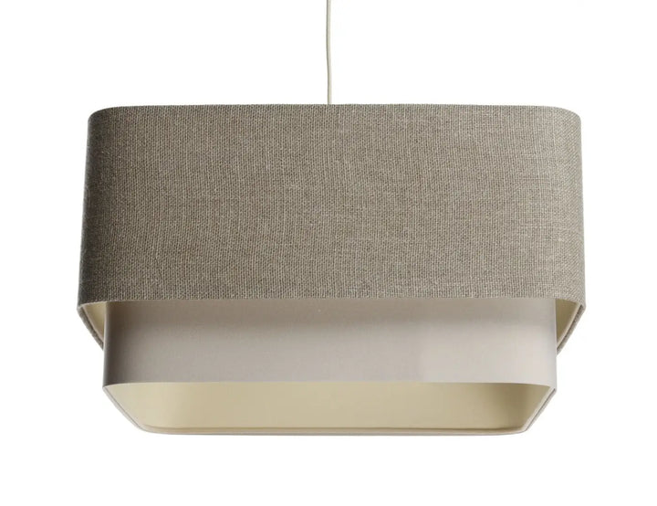 Suspension luminaire kwadro duo en tissu gris taupe avec design moderne rectangulaire pour suspension design taupe