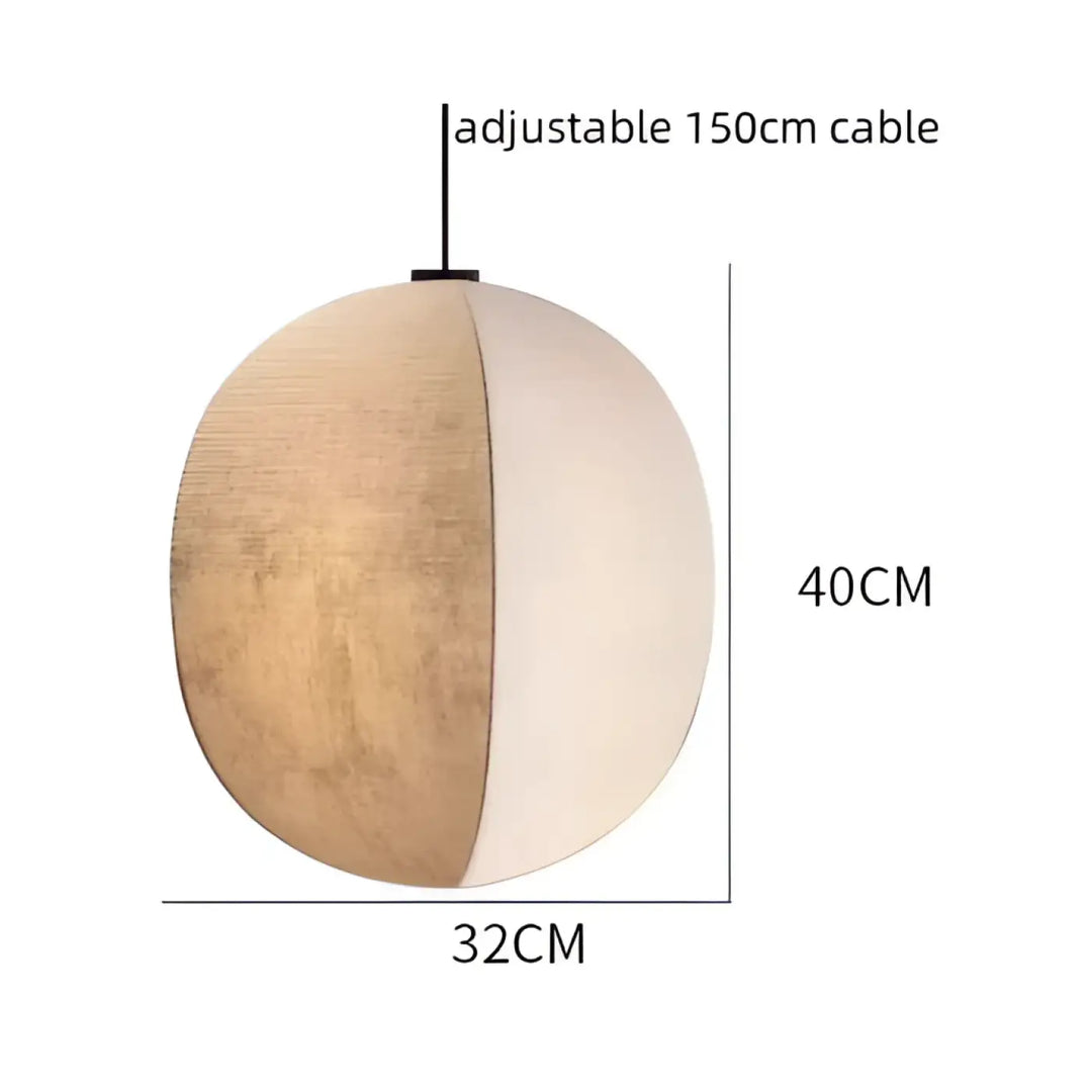 Suspension textile beige formes organiques intérieur élégant