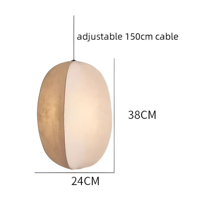Suspension textile beige formes organiques intérieur élégant