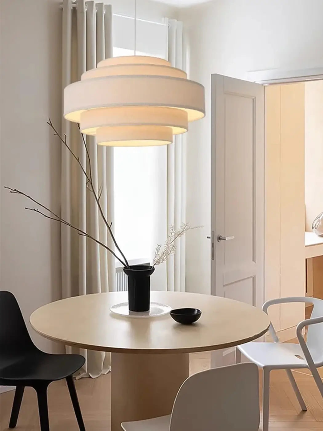 Nordic Fabric Pendant Light Wabi Sabi Led Chandelier for Living Room Bedroom Home Decor White cloth Pendant lamp