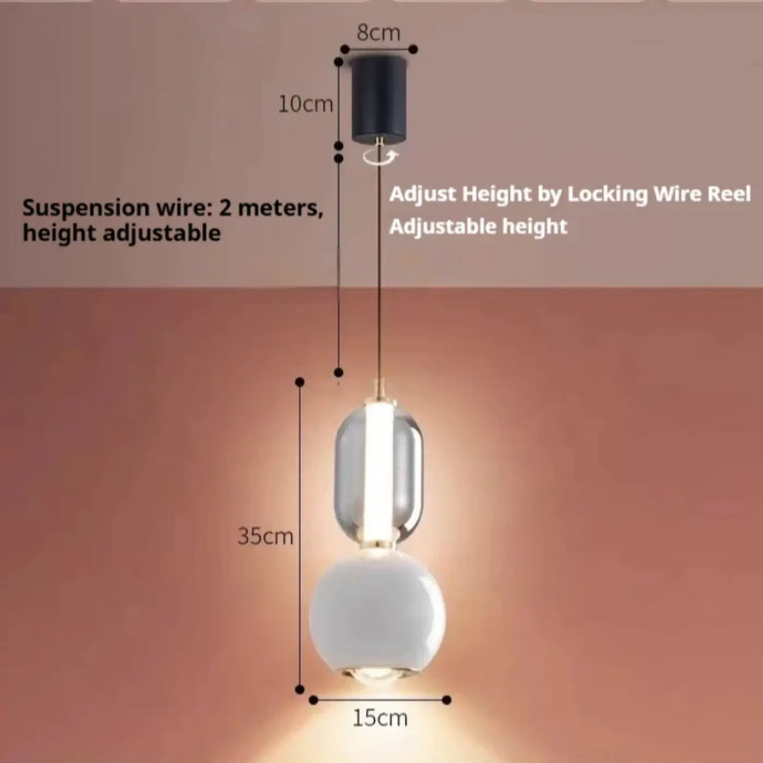 Suspension design en verre opalin et globe blanc moderne