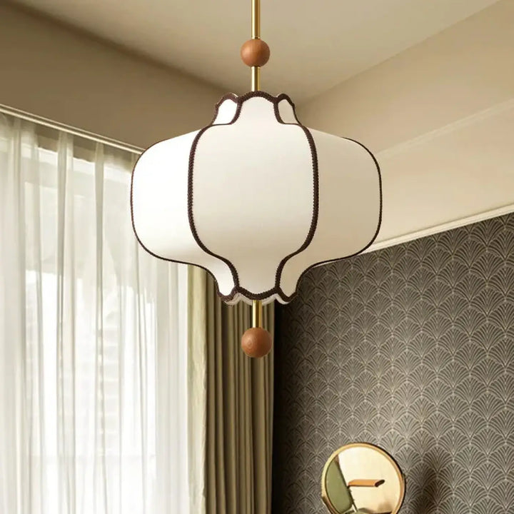 Suspension design en verre opalin style asiatique chic