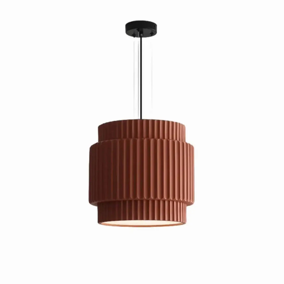 Suspension design verte abat jour plissé au style scandinave
