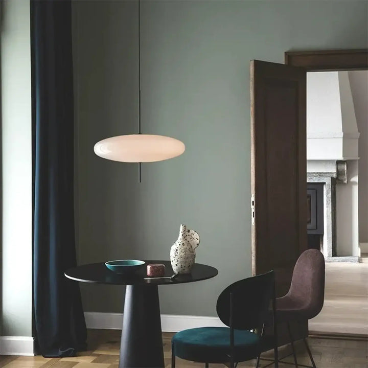 Suspension Disque LED Moderne Minimaliste Noire Et Blanche

