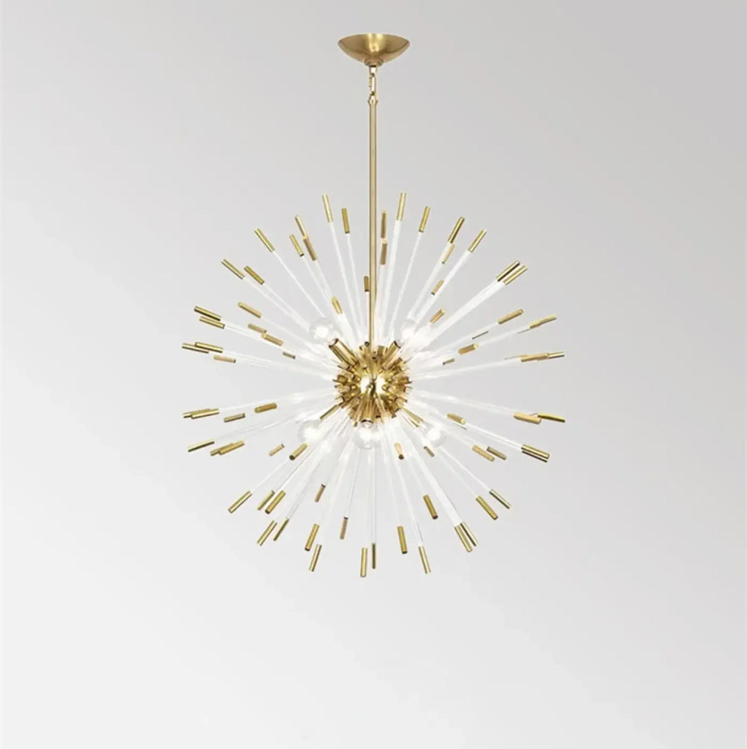 Suspension design art déco en verre doré blanc élégant