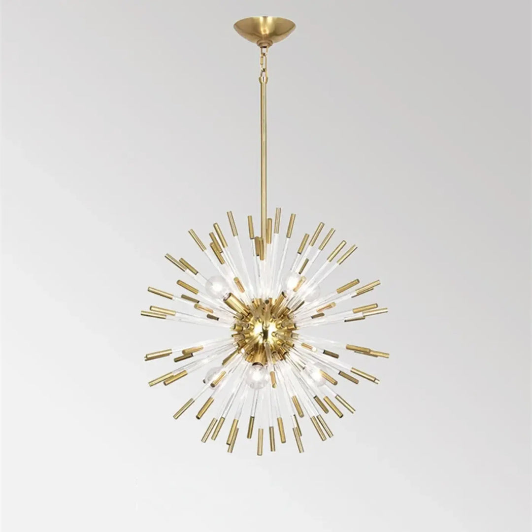 Suspension design art déco en verre doré blanc élégant