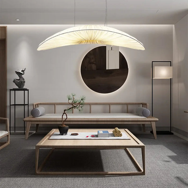 Suspension Feuille XXL en Fibres Naturelles Design Moderne

