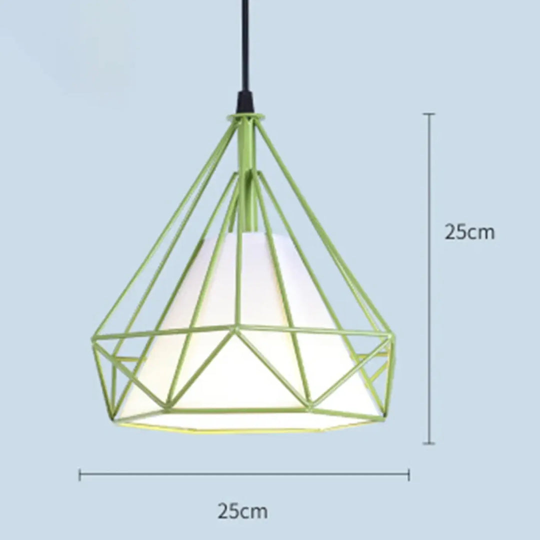 Suspension Géométrique En Métal Avec Abat-Jour Blanc