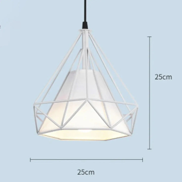 Suspension Géométrique En Métal Avec Abat-Jour Blanc