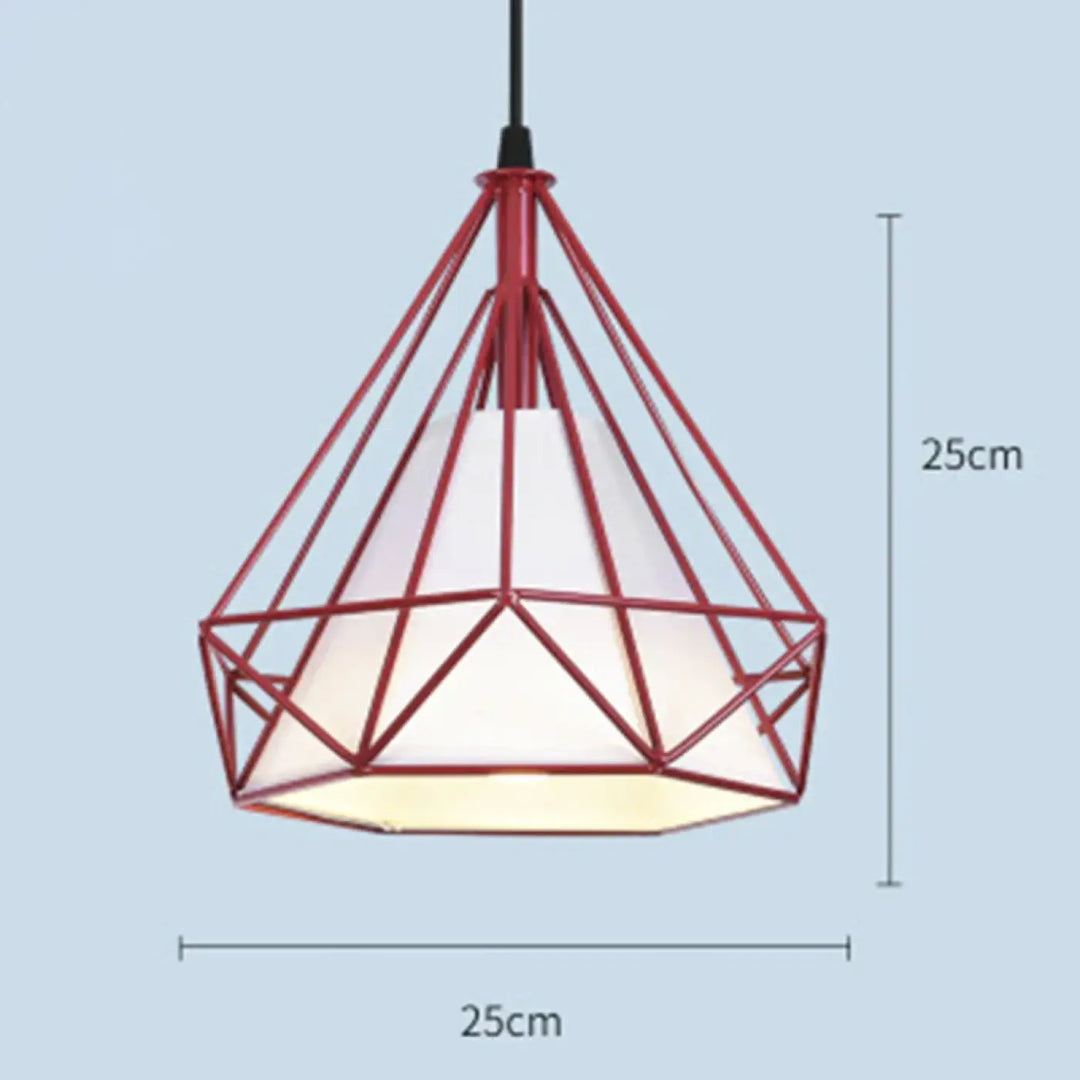 Suspension Géométrique En Métal Avec Abat-Jour Blanc