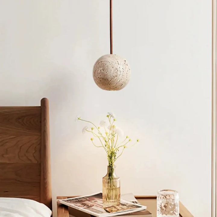 Suspension Globe Béton Terrazzo Design Minimaliste Moderne Épuré