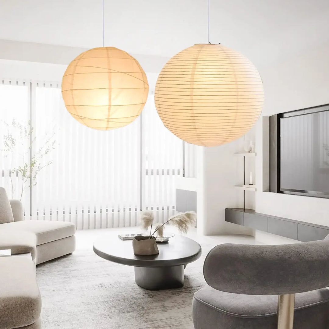 Suspension Lanterne Japonaise En Papier Beige Clair

