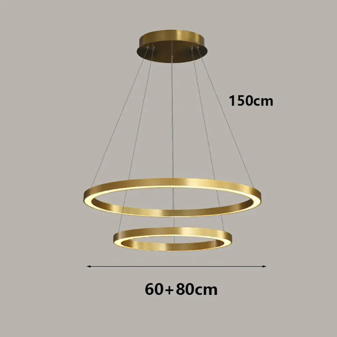 Suspension contemporaine à anneaux élégants design chic