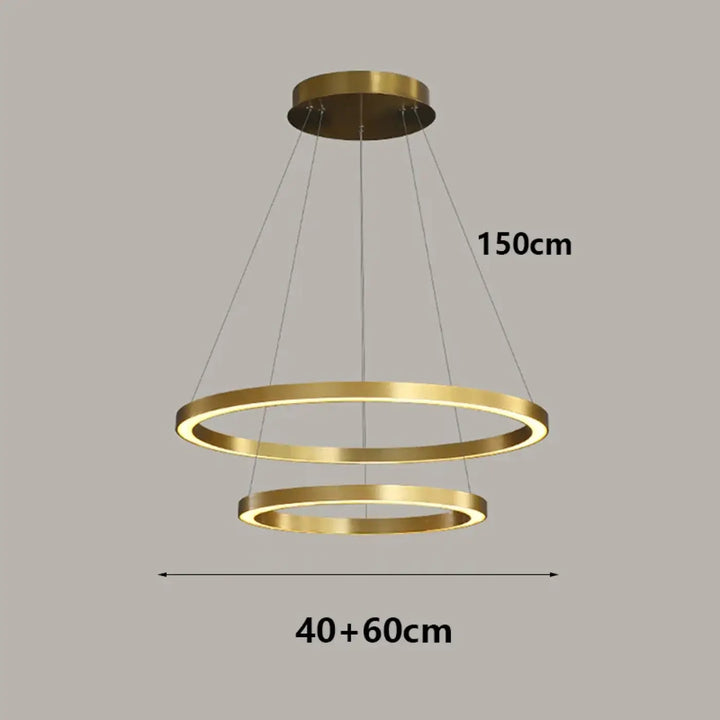 Suspension contemporaine à anneaux élégants design chic