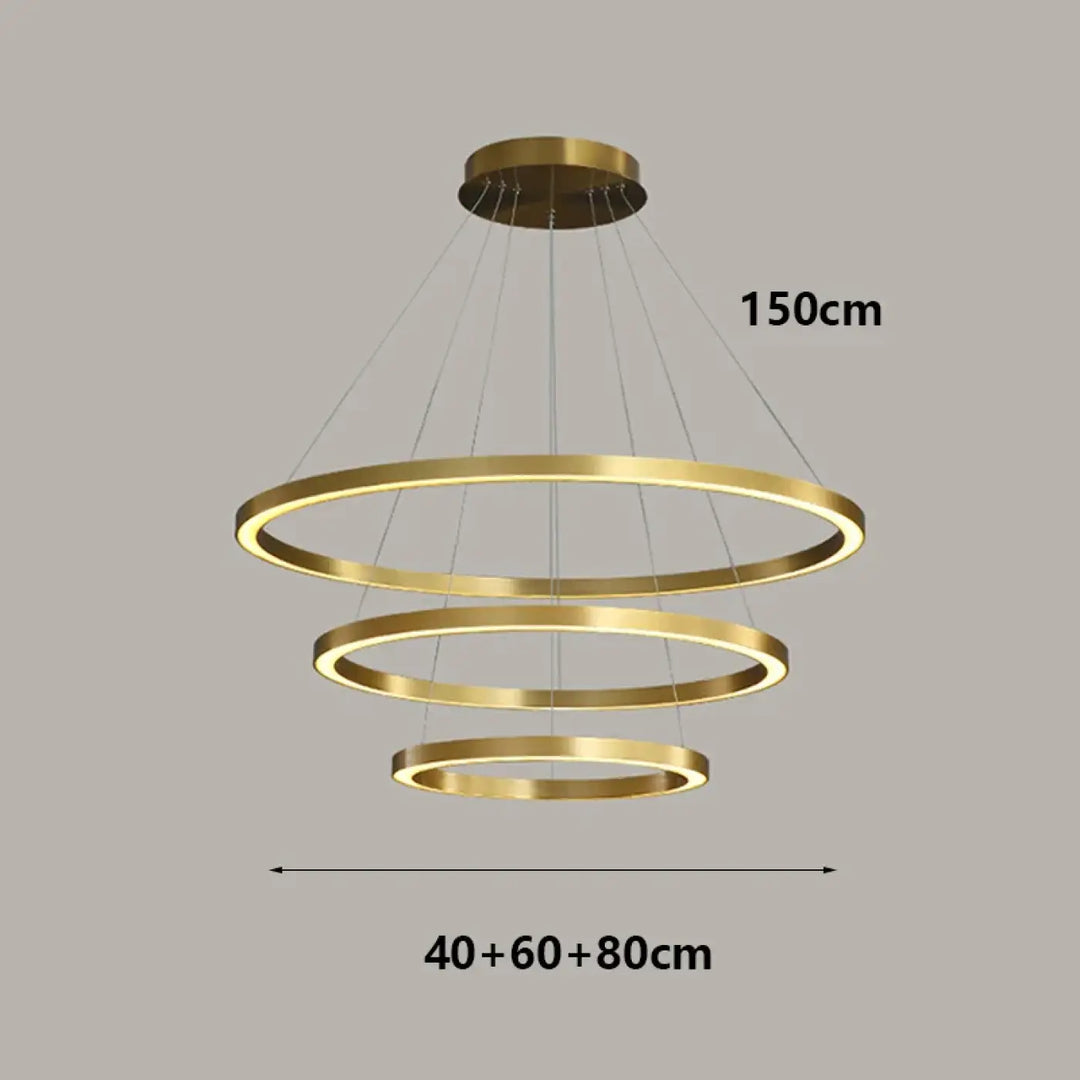Suspension contemporaine à anneaux élégants design chic