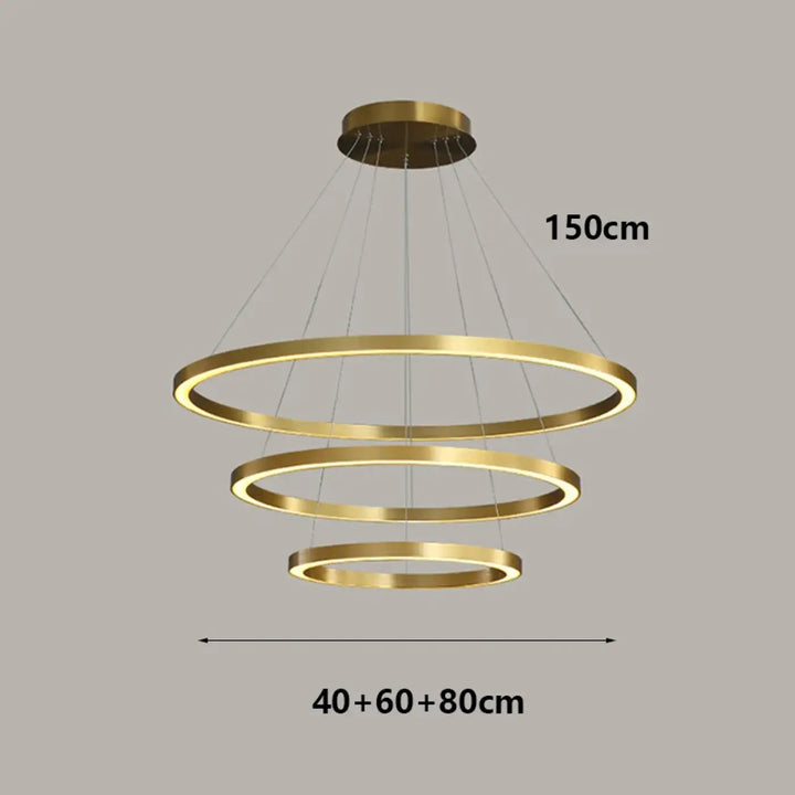 Suspension contemporaine à anneaux élégants design chic