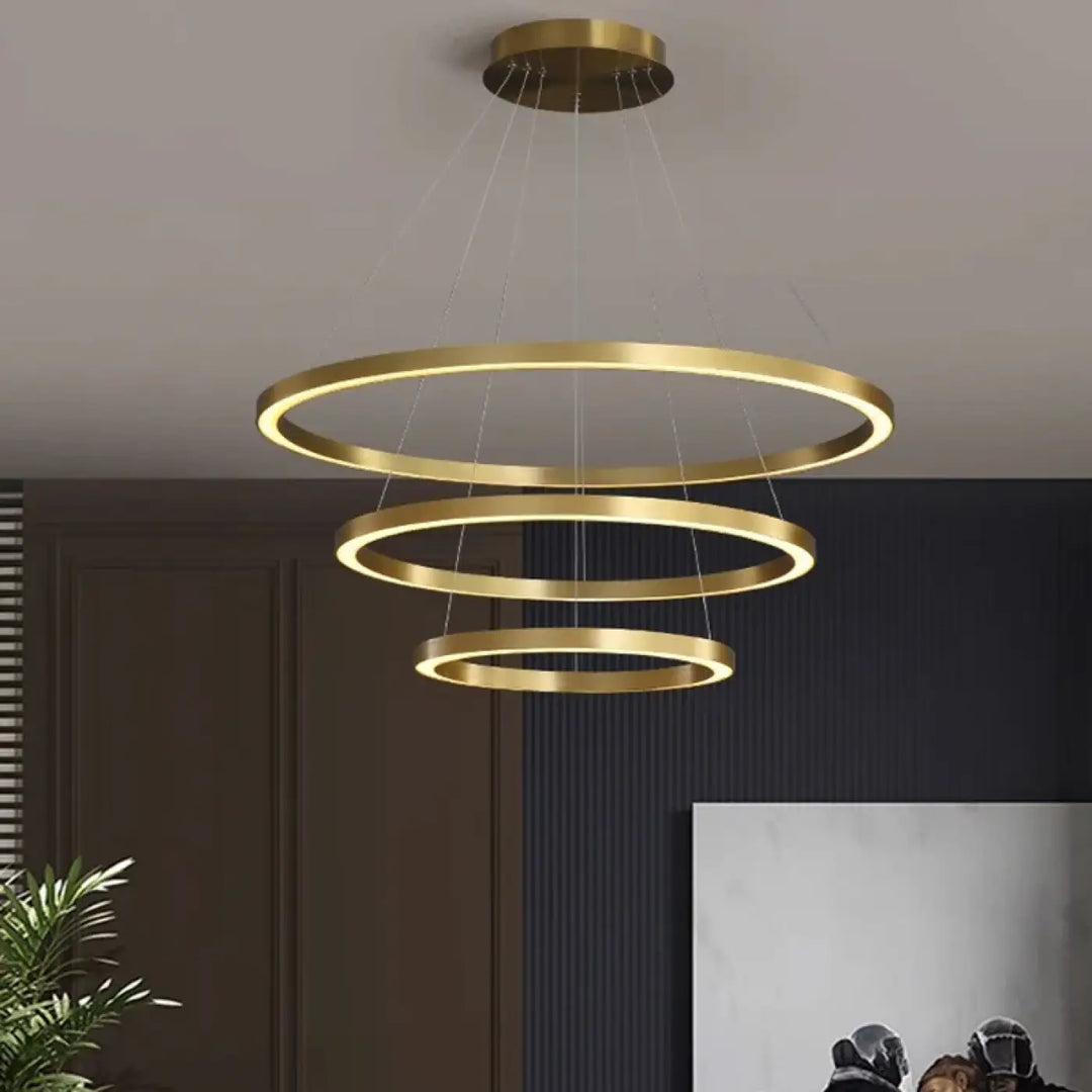 Suspension contemporaine à anneaux élégants design chic