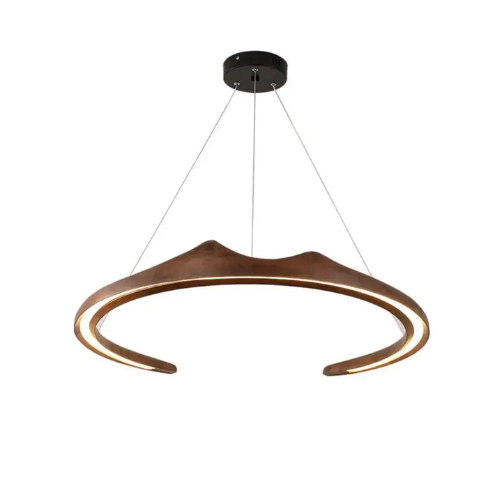 Suspension LED Design Bois Sculptural Moderne Élégance Unique

