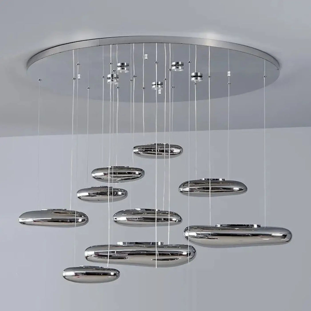 Suspension design élégant forme galets style moderne
