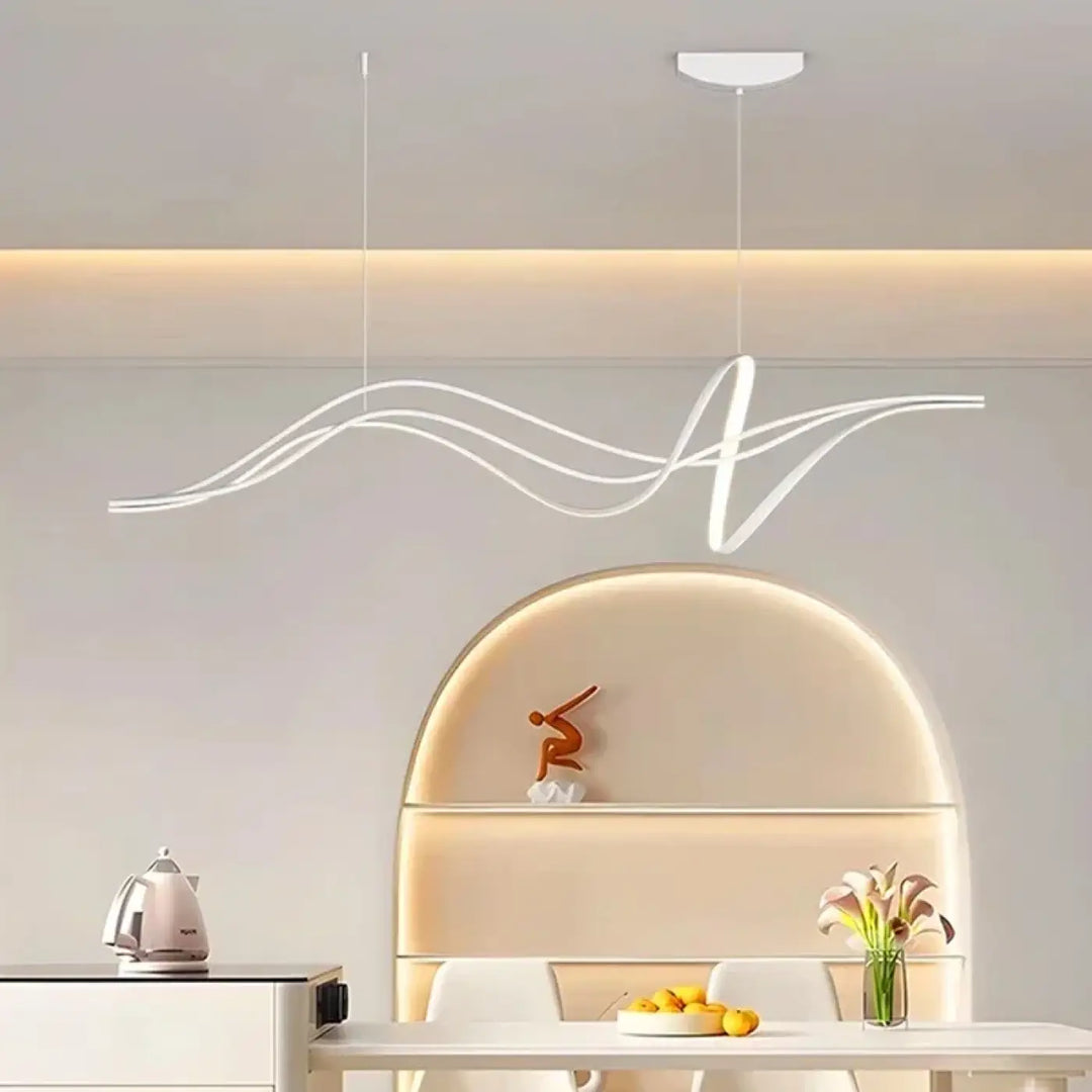 Suspension LED design à forme ondulée moderne et élégant


