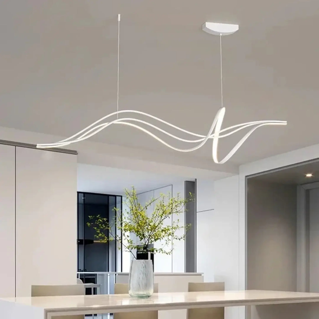 Suspension LED design à forme ondulée moderne et élégant


