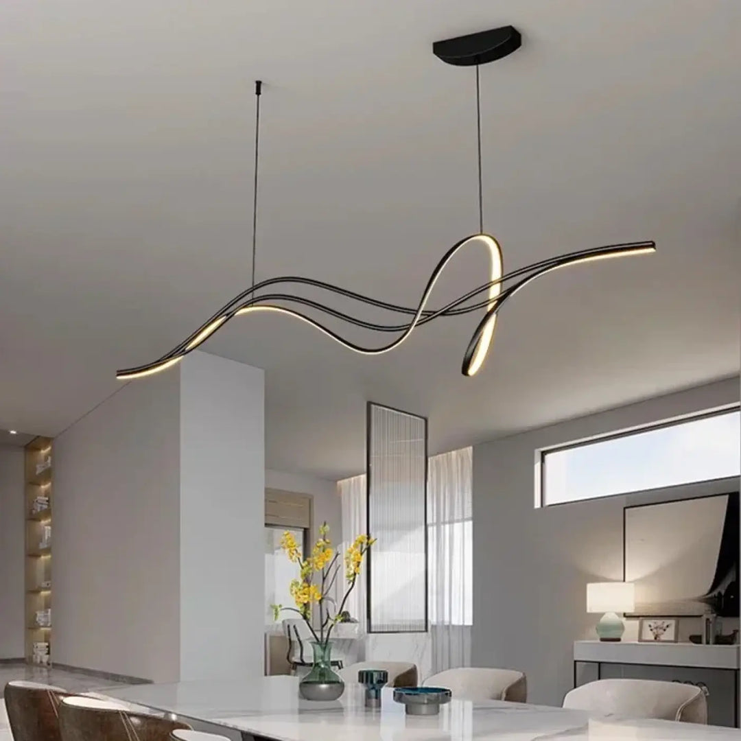 Suspension LED design à forme ondulée moderne et élégant

